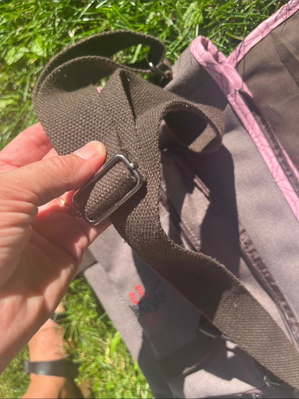 Pink Patterned Shoulder Messenger Bag with Graphic Detail